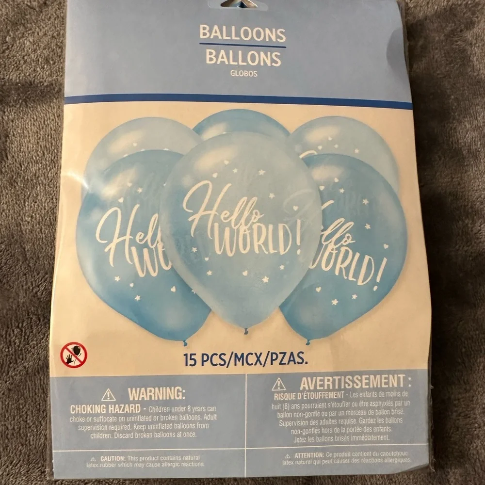 Baby Shower Boy Balloons Gender Reveal Blue Gold Birthday 2 Packs Foil Latex